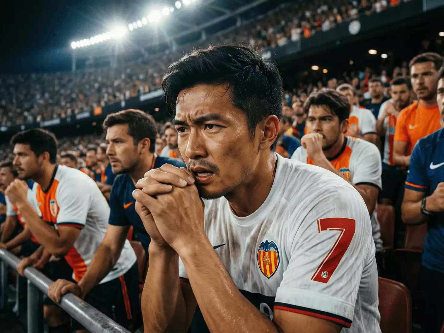Aficionado del Valencia CF viviendo con tensi&oacute;n un partido importante