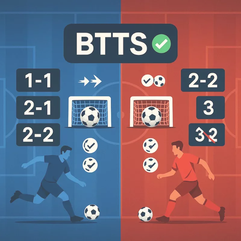 Concepto visual de Ambos Marcan (BTTS): ambos equipos deben anotar al menos un gol