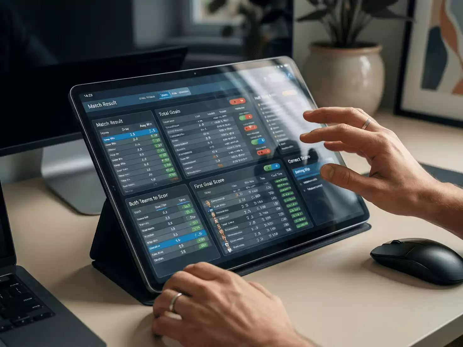 An&aacute;lisis de diferentes mercados de apuestas de f&uacute;tbol en pantalla