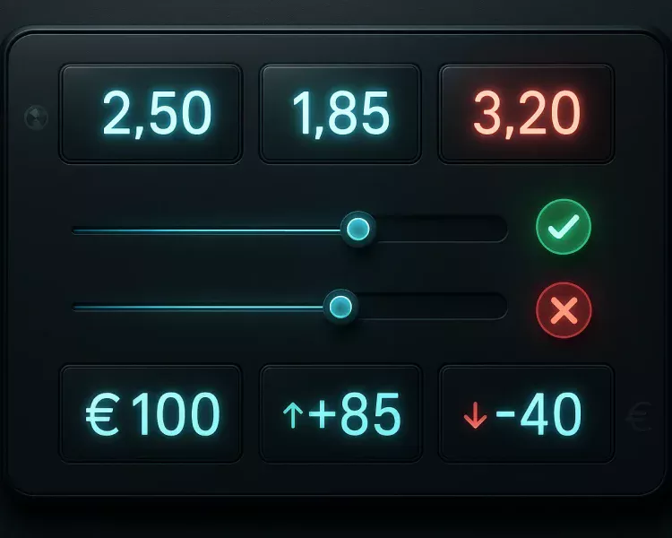 Calculadora digital de valor real mostrando odds, probabilidades y valor esperado positivo
