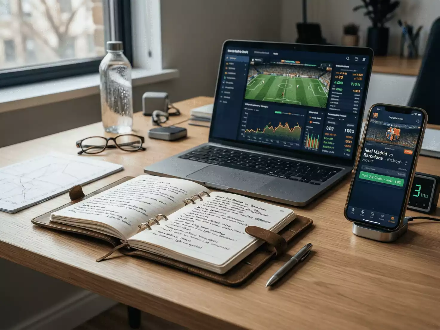 Pantalla mostrando comparativa de cuotas de diferentes casas de apuestas