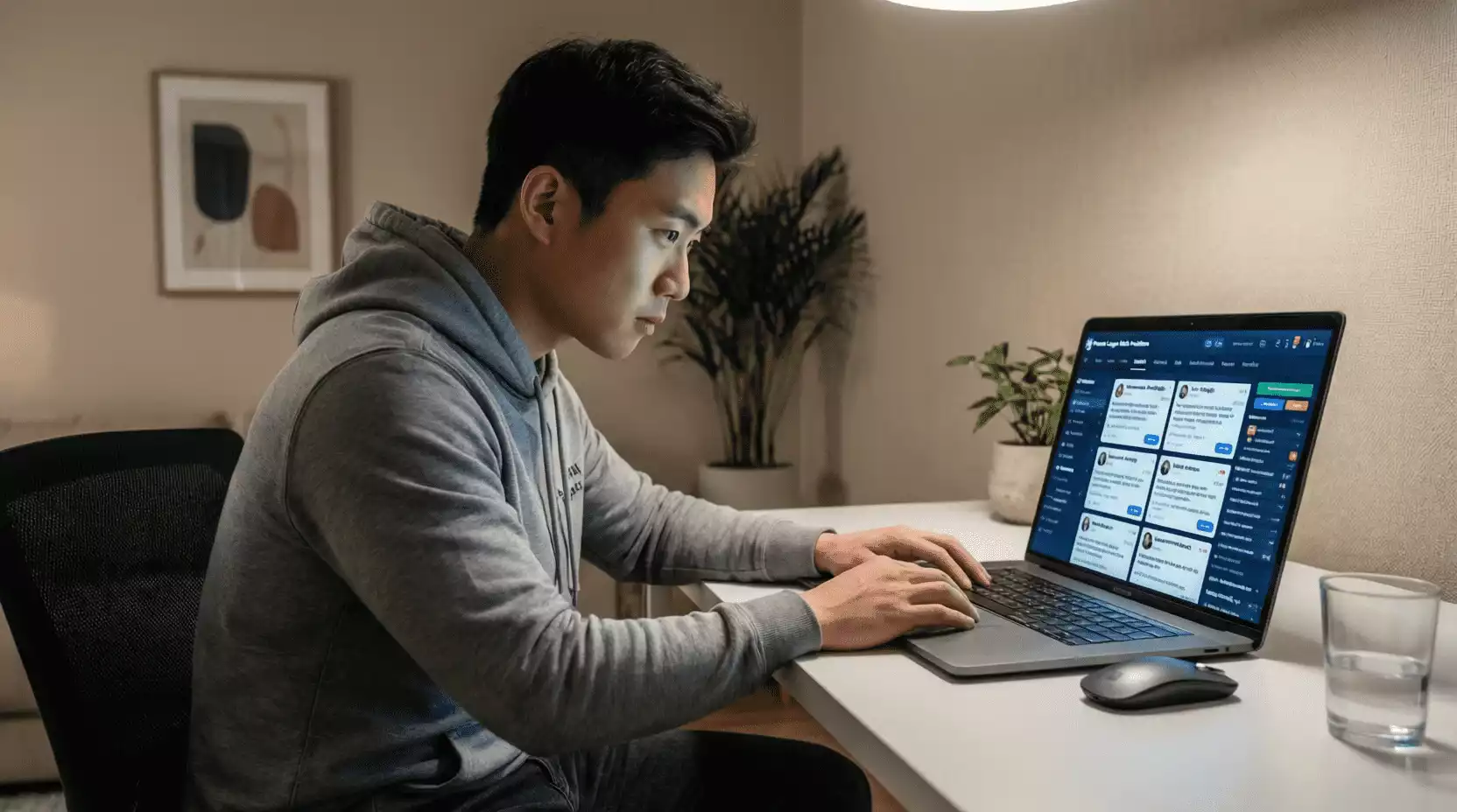 Persona participando en comunidades online de apuestas deportivas