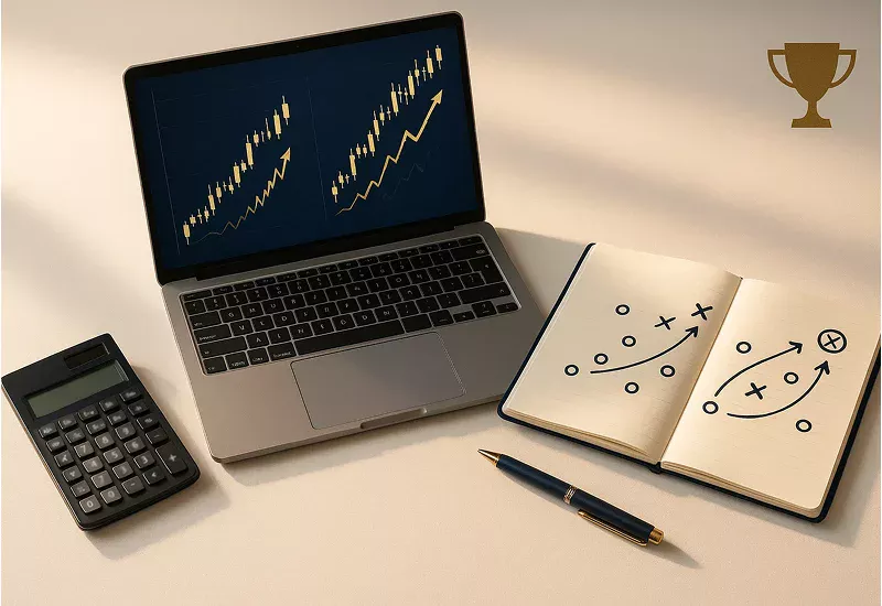 Concepto de estrategia sostenible de apuestas con an&aacute;lisis y planificaci&oacute;n para &eacute;xito a largo plazo