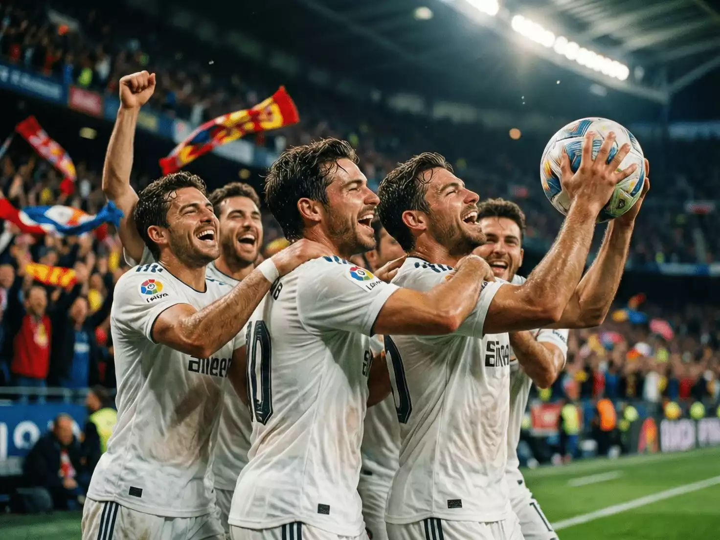 Momento de celebraci&oacute;n de gol en un partido de LaLiga