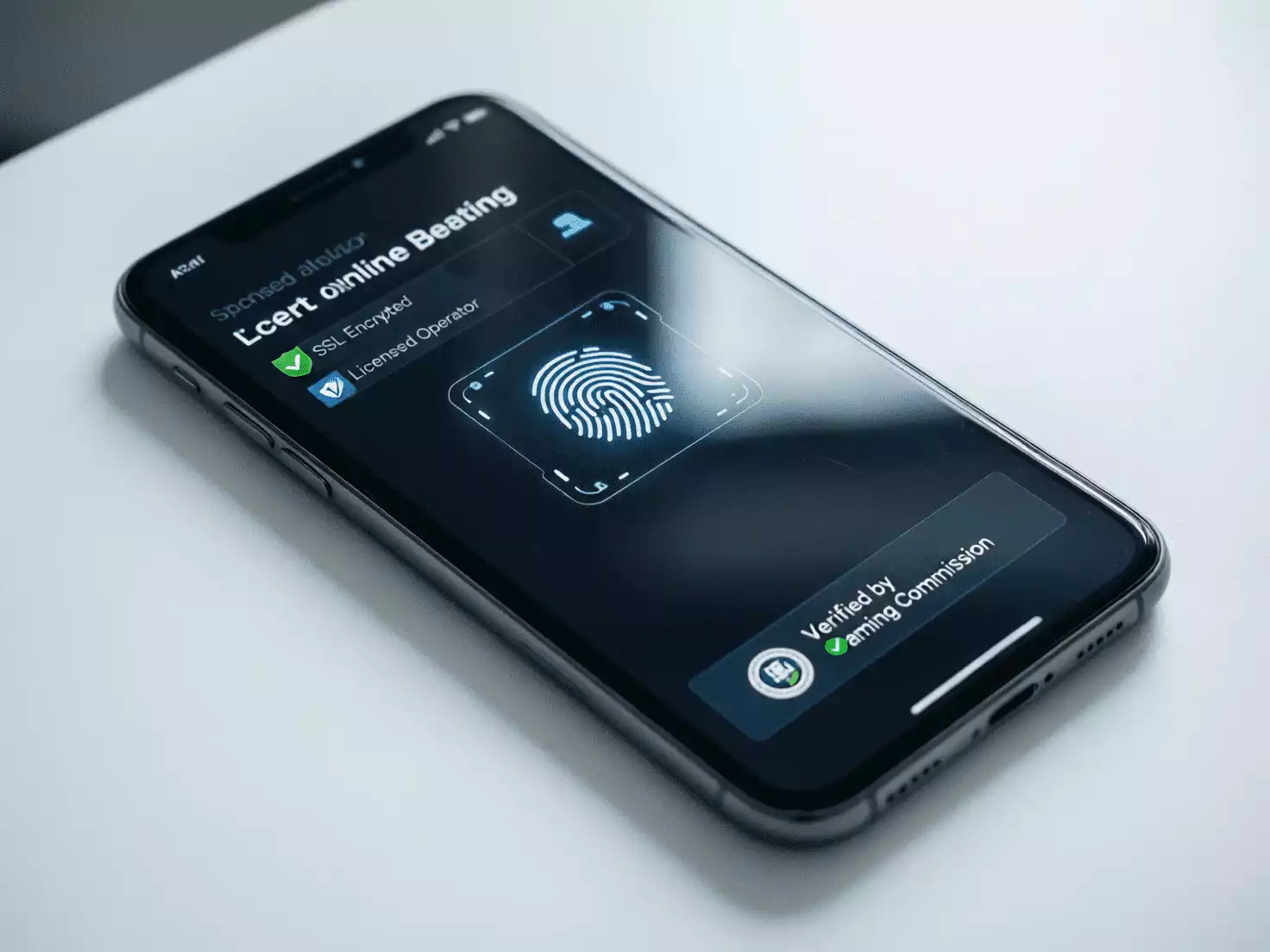Smartphone con app de apuestas mostrando verificaci&oacute;n de seguridad